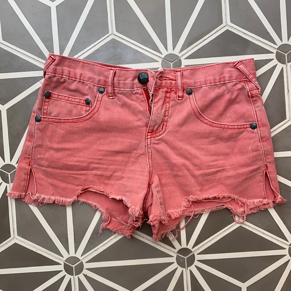 Free People Pink Denim Shorts